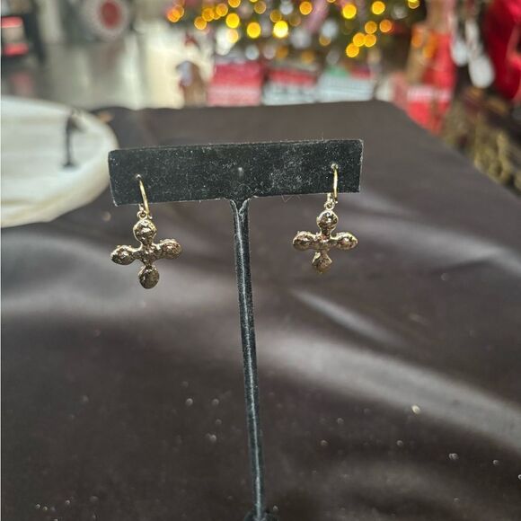 NEW Dangle Goldtone Earrings Brass Lead Compliant Fish Hook NWOT - Picture 7 of 8